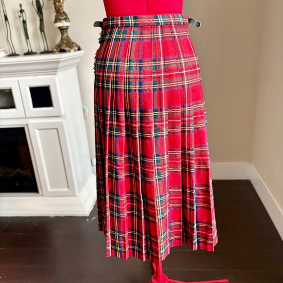 Women's Red Tartan Midi Wrap Skirt - Classic Plaid - Picture 12 of 15